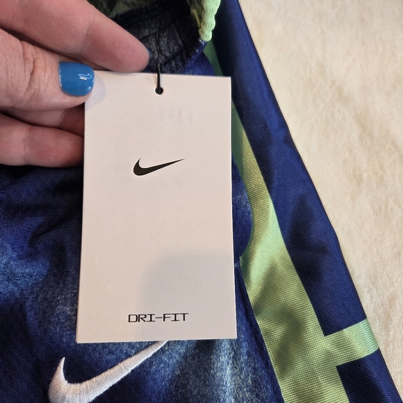 New Nike Dri-FIT Kids XL Blue Green Basketball Short Loose Fit Youth Athletic - Picture 4 of 10